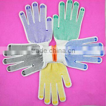 PVC Dotted White Knitted Cotton Working Safety Gloves