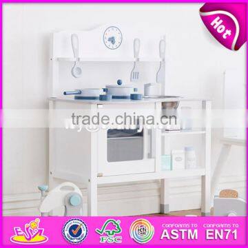 2017 новый дизайн веселая белая деревянная детская кухня для игр W10C253 photo-3