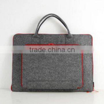 Authentic Handmade Felt Laptop Case Handbag Business File Sleeve with Zipper Closure for 11" 13" 15" Macbook