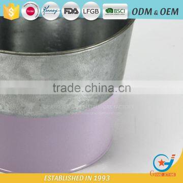 Galvanized Metal Decorative Planters Outdoor Decorative Beautiful Plant Pots