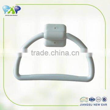 Plastic white towel ring, rectangle shape, wall mounted