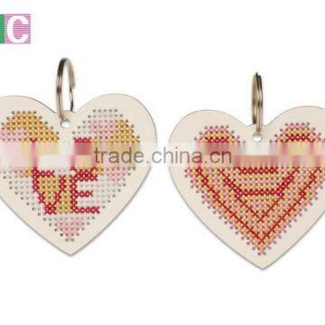 2017 New Product Wooden Cross-stitch Key Chain for DIY photo-3
