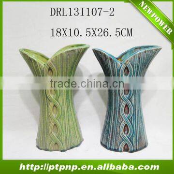 Wholesale new design garden decoration ceramic flower vase