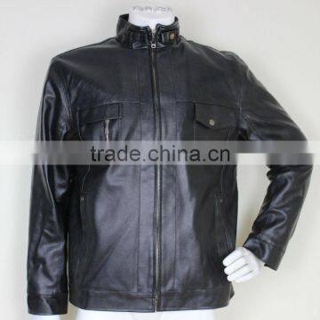 Men Designer No Collar Leather Jackets