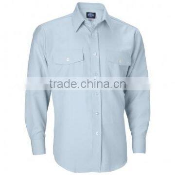 Custom Mining Industrial Work Uniform Mens 100% Cotton Short Sleeve Workwear Shirts photo-3