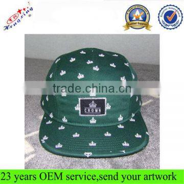 OEM Custom Wholesale 5 Panel Hat/Cap Print Pattern 5 Panel Adjustable Hat/Cap Fashion Design