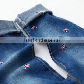 Cartoon Printed Tassel Casual Denim Trousers for Kids Girl photo-3