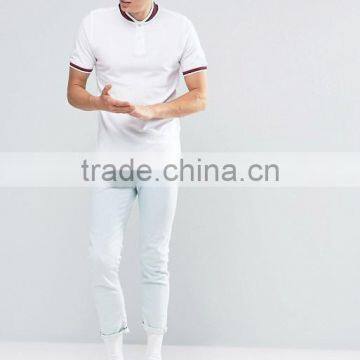 Custom Short Sleeve Baseball Collar Button Placket White Men's 100% Cotton Breathable Pique 200g Blank Casual Sport Polo T-Shirt photo-4