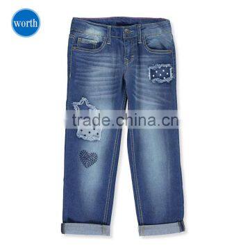 Worth Garment Fashion Ripped No Name Denim Jeans for Kids