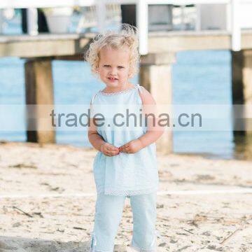 Whoesale Pink and Light Blue Boutique Baby Girl Clothes Sets photo-3