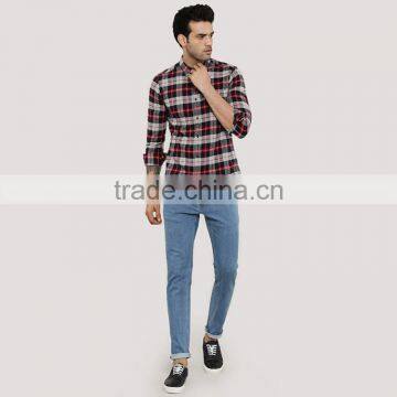 Cheap Casual Long Sleeve Washed Color Changing Designer Check Shirts for Men photo-3