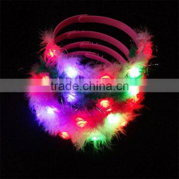 2016 LED lightening hair loop cheap feather hair jewelry for concert & Halloween party