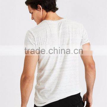 MGOO Customize Your Embroidery Logo Bulk Blank Roll-up Sleeve T-shirts Mens V Collar Cotton T Shirt photo-2