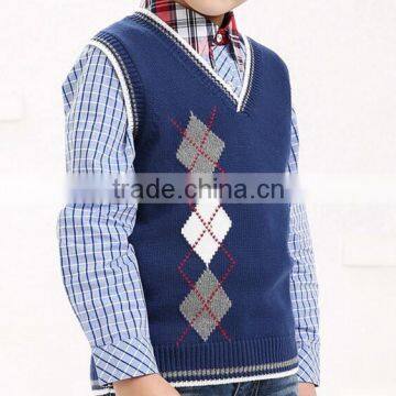 branded basic argyly intarsia boys kids sleeveless sweaters