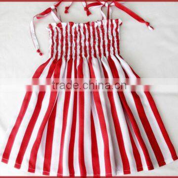 Manufacturer Baby Stripe Frock Bowknot Children's Frilly Elegant Dresses photo-2