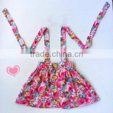 Boutique Children Cotton Flower Pattern Toddler Girl Summer Suspender Princess Dress