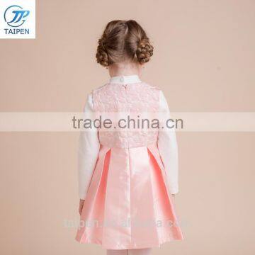 Girl's Pleated Satin Dress With Flower Printed High Quality Party Dress Designs For Girl Sleeveless Dress photo-4