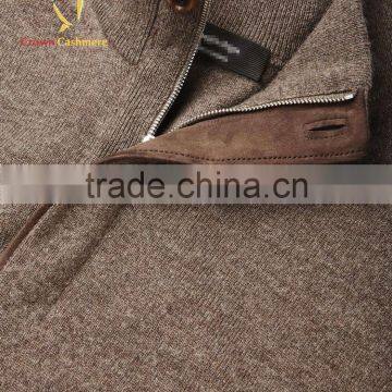 Knitting Pattern Men Cashmere Zipper Up Sweater photo-3