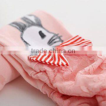 2016 Spring/autumn Child Girl Cute Leggings Baby Girl Lace Leggings Rabbit Leggings for Girls photo-2