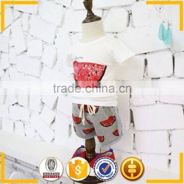 2015 New Cotton Children Set Watermelon Pattern White t Shirts and Pants photo-2