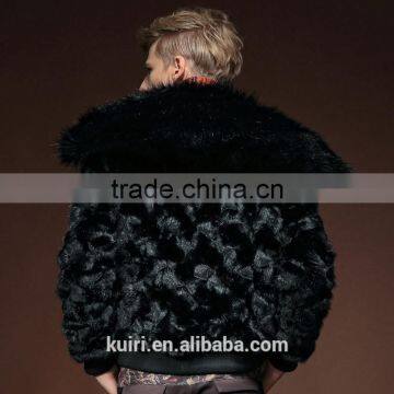 2015 Hot Sales Type Winter Man Luxurious Mink Fur Overcoat With Fox Fur Collar Man Short Turn-down Collar Jackets photo-6