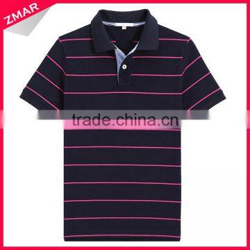 180gsm 65 polyester 35 cotton wholesale mens custom striped polo shirt