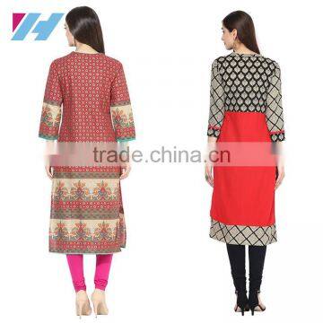 Lady Fashion Clothing Long Sleeve Cotton Kurti Designs photo-2