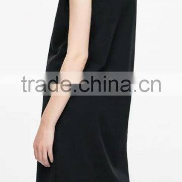 Runwaylover EY1064C 2017 Fancy Design Women Black Sleeveless Longline Blazer photo-3