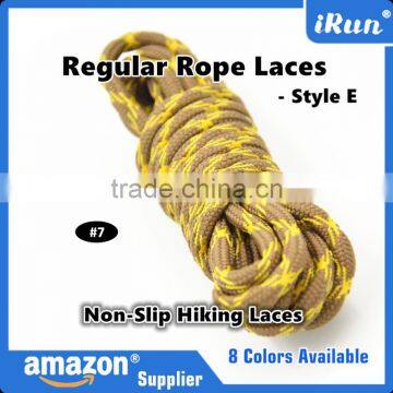 2016 Hot Sale Rope Non-Slip Hiking Coiled Laces - Customized Regular Rope Bootstrings Lace Cord - Amazon Supplier - Yellow/Brown