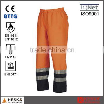 Hi vis reflective pants fire protective fire proof working pants with EN11612 EN1149