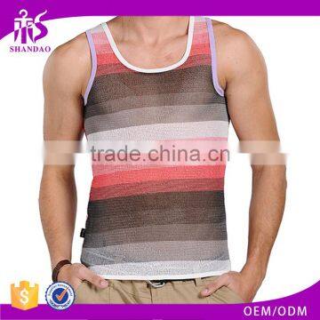 Shandao OEM custom logo plain design sleeveless mens gym clothing bodybuilding