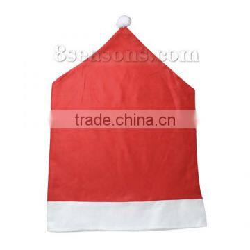 Wholesale Back Cover White & Red Velveteen Party Christmas Decorations Santa Hat For Chair photo-2