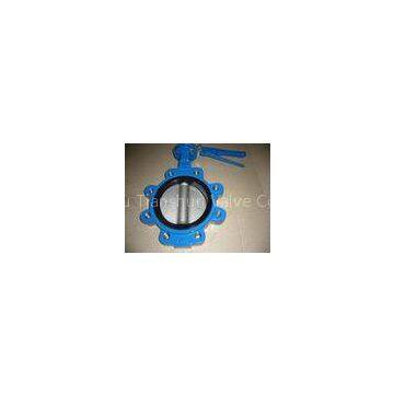 DN50 / DN100 Stainless Steel Lug butterfly valve with DIN or ANSI flange , Metal seated