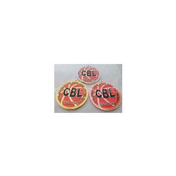 Basketball League Zinc Alloy / Pewter / Iron Enamel Medal with Zinc Alloy Die Casting, Gold Plated
