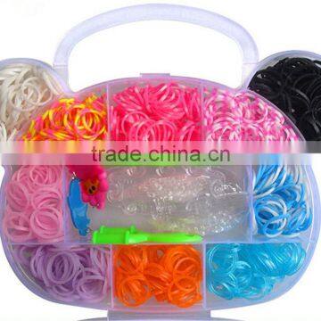 1000 pcs fun rubber loom bands box set make rubber band dIY loom charms bracelet