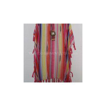 Summer Polyester Printed Beach Cover With Different And Beautiful Fringe