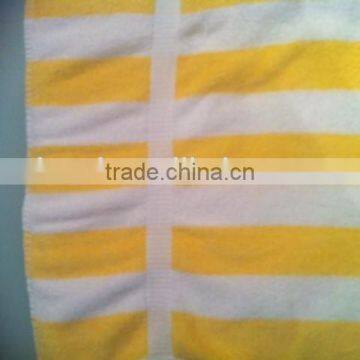 Yellow and white hotel pool towel, beach towel