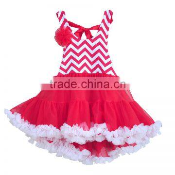 High quality 2016 wholesale kid's sleeveless red and white backless tutu dress