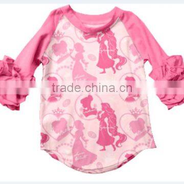Boutique Girls Raglan T-shirt Print a Dance Princess Let Your Baby Look Princess Wholesale Shirt photo-2