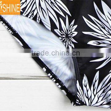 Custom Printed Swimwear Black Tan Mesh Cutout One Piece Swimsuit photo-3