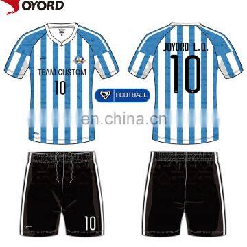 2017 custom sublimation striped team soccer jersey mew design logo blank soccer jersey