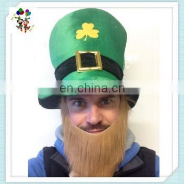 Ireland Shamrock Fancy Dress St Patricks Day Green Party Hats with Beard HPC-0251