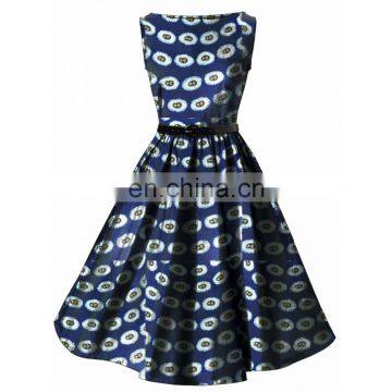 Lady Summer Sexy African Print Women Ankara Swing Dress For Customized