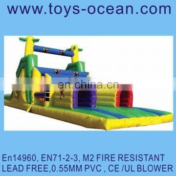 Inflatable jungle obstacle game for kids /outdoor bouncer games for kids/animal theme obstacle for children