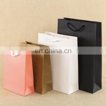 Custom attractive design Die cut shopping/gift/bakery cheap small flat handle kraft paper bag with custom logo print