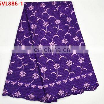 High Quality Embroidery fabrics 100% cotton swiss voile lace white for Nigeria Traditional wedding