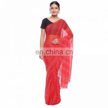 Soundarya new design and casual wear georgette saree with un-stitched piece for women