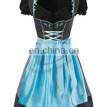 Handmade"Sky Blue 100%Cotton Dirndl German Bavarian Dress (Party Dress)