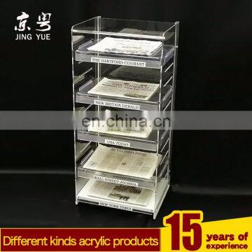 clear brochure holder floor stand acrylic book display stand