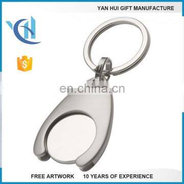 Hot Sale Custom Silver Color Holder Keychain With Trolley Coin